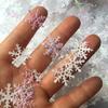 300pcs/bag 2cm Christmas Snowflakes Confetti Artificial Fake Snowflake Patch Xmas Tree Ornaments for Home Party Decor Supplies