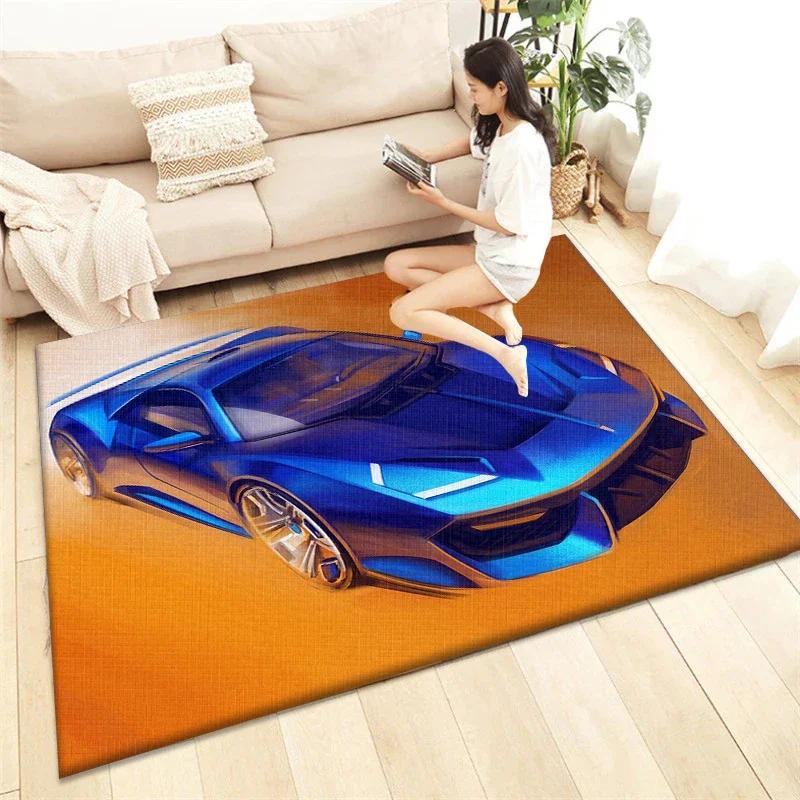 HD Racing Printed Carpet Anti Slip Living Room Rug, Sofa Mat & Chair Cushion Picnic Camping Lounge Mat for Home Decor
