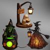 Halloween Witch Ghost 3D  Lamp Lantern Decorative Resin Lantern For Festival Spooky Party Decor Halloween Outdoor Indoor Lantern