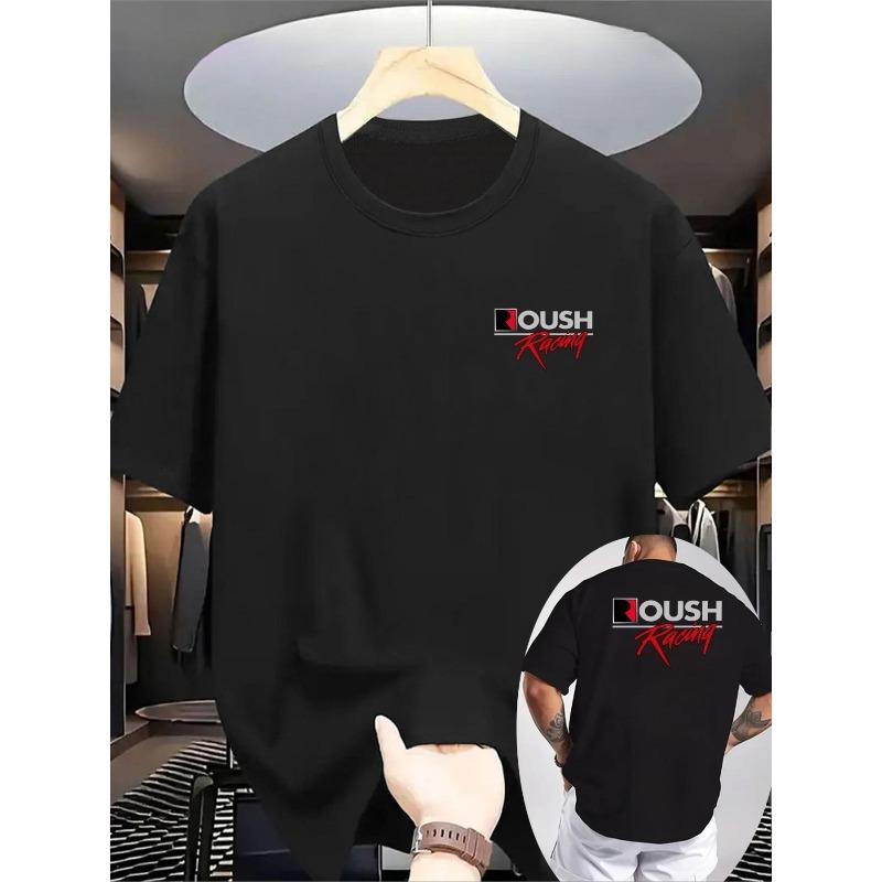 European sizes Men's Casual T shirt Threaded Round Neck Short sleeved Top Fabric Refreshing and Comfortable