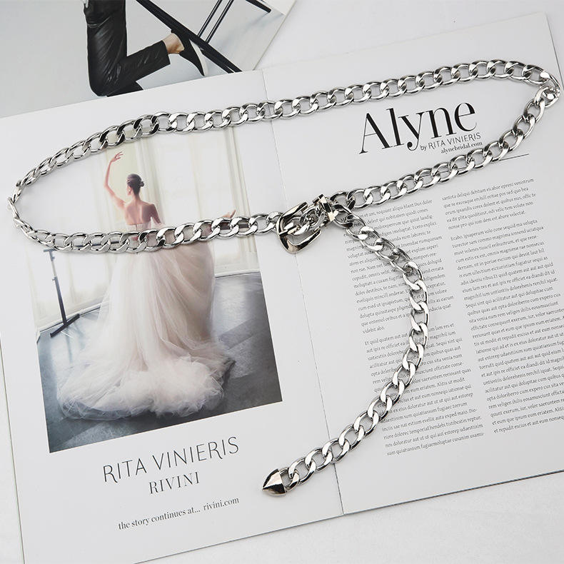 Women Metal Chain Belt 2026 Fashion Luxury Pin Buckle Waist Chain for Dress and Jeans