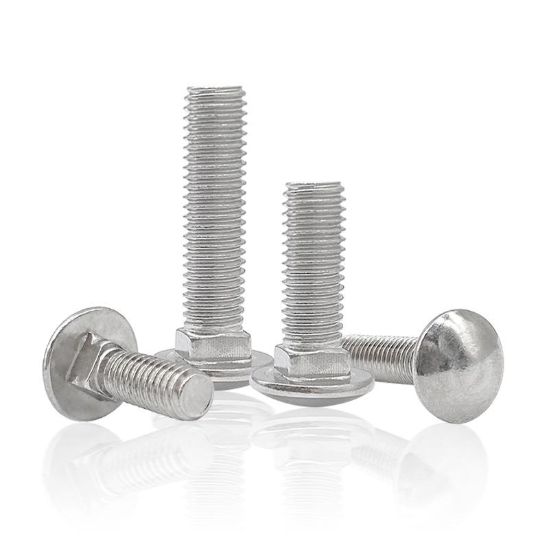 Round Head Square Neck Carriage Bolts, 304 Stainless Steel, Multiple Sizes (M4-M12)