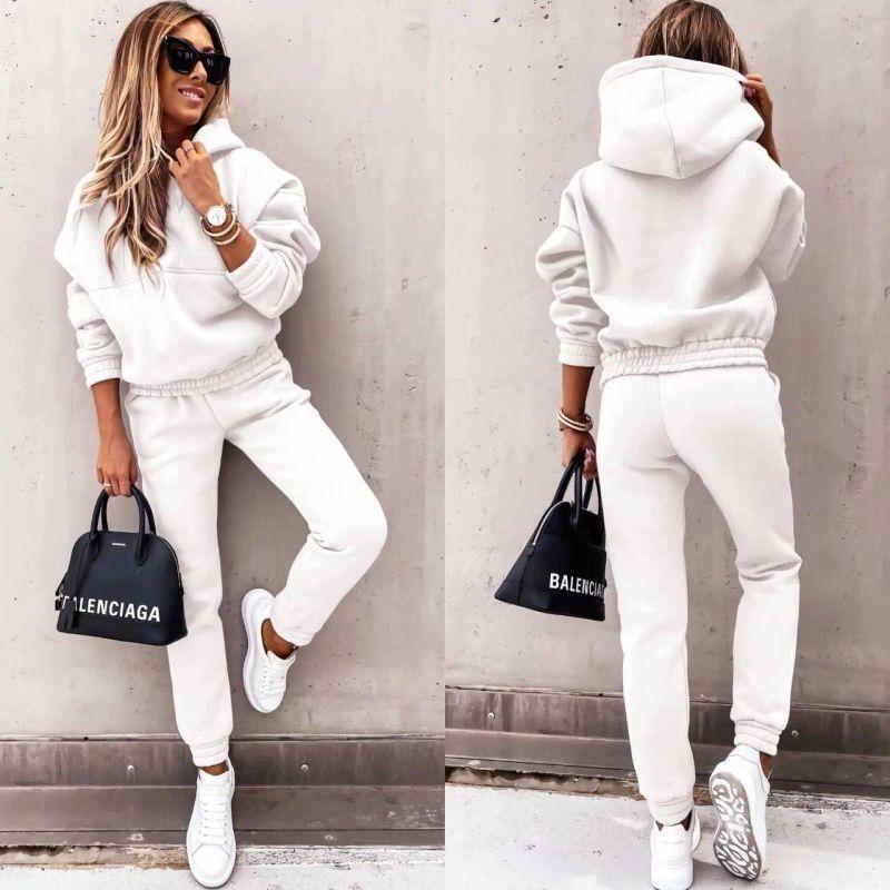 2025 European and American Fashion Long Sleeve Sports and Leisure Hoodie Set Two-piece Set Two Piece Hoodie Set