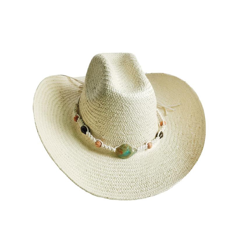 Westerse Cowboy Strooien Hoed dames Mode Grote rand cowboyhoed basin buiten reizen zonbescherming strooien hoed sombrero vaquero