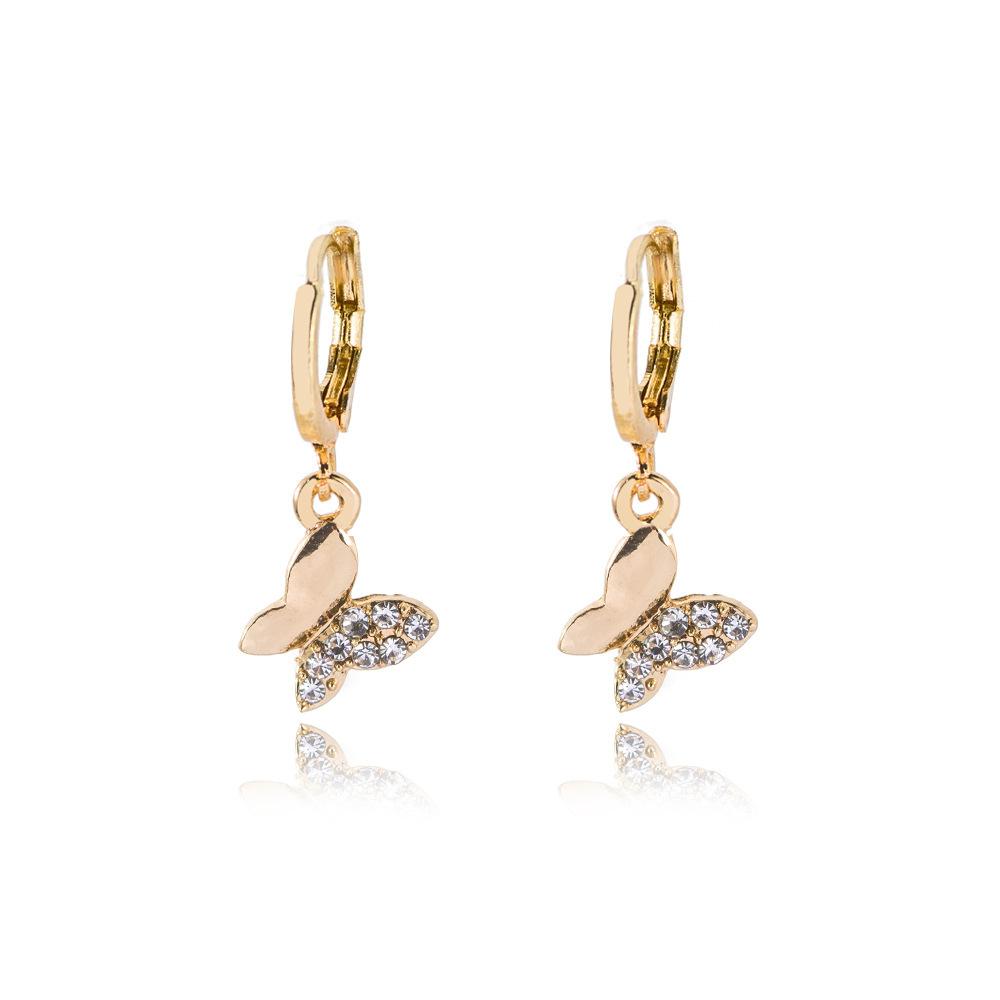 

Alloy Butterfly Chic Earrings For Women Trendy Geometric Design In Gold And Silver Gold C
