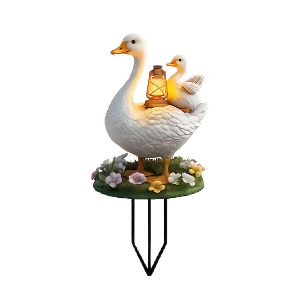 Acrylic Duck Yard Sign Lantern Pattern Ground Stake New Goose Garden Stake Animal Yard Decor