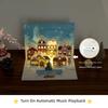 Holiday Greeting Card Set with Music, 3D Christmas Village Scene Card for Family Mail, Indoor Display, and Seasonal Home Use