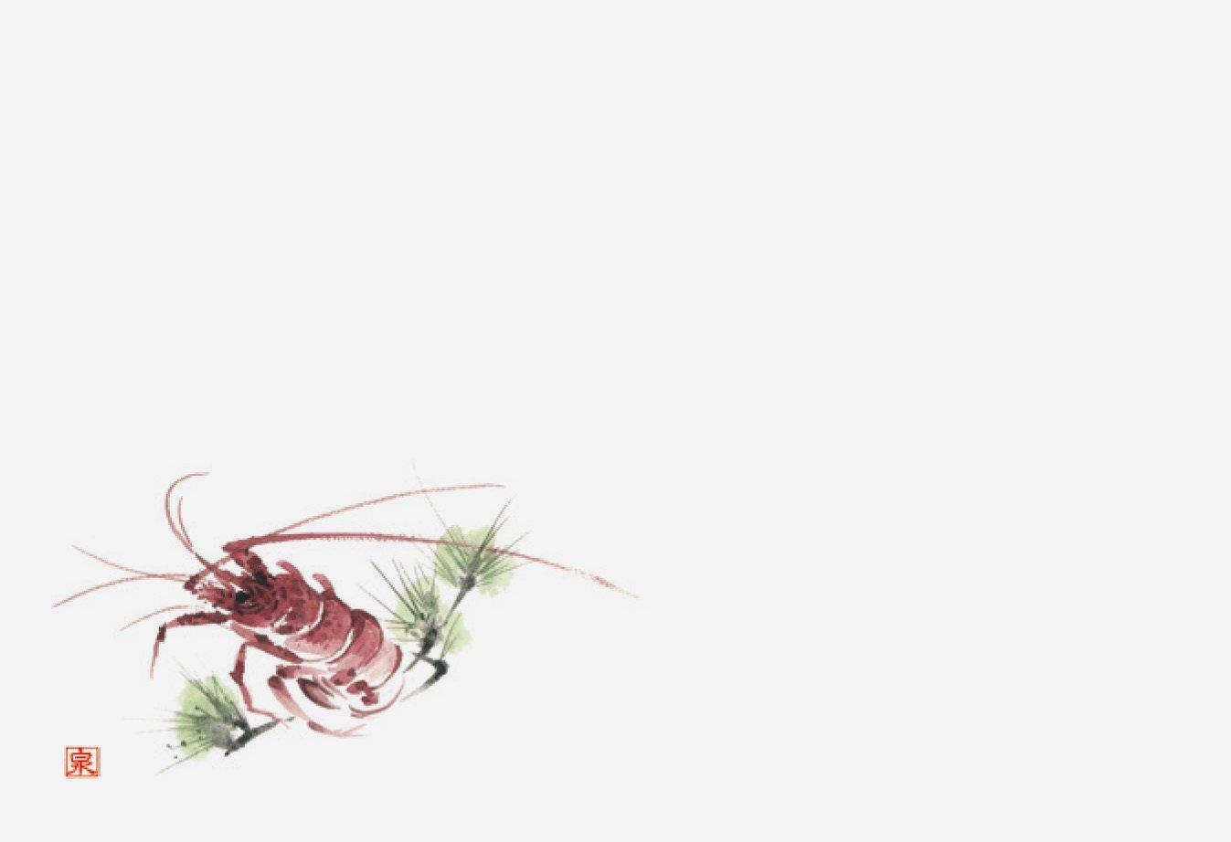 Лакерная посуда Вакаидзуми Бумажные Длинный стол Морепродукты Лобстер 100 Высококачественные коврики 13-дюймовые коврики Серия Дизайн Листы B-26-6