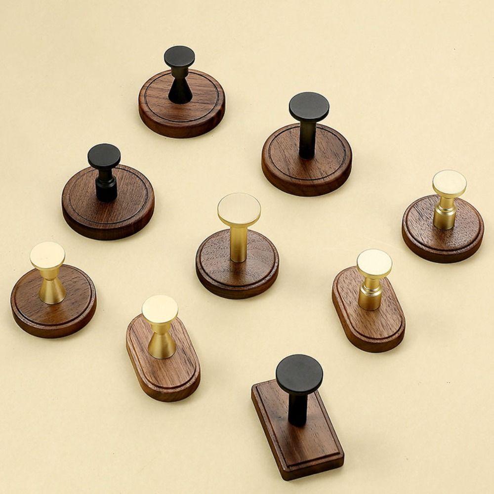 Solid Wood Suction Cup Hook Self-Adhesive Bathroom Hook Space Saving Wall Mount Hook Door Hanging