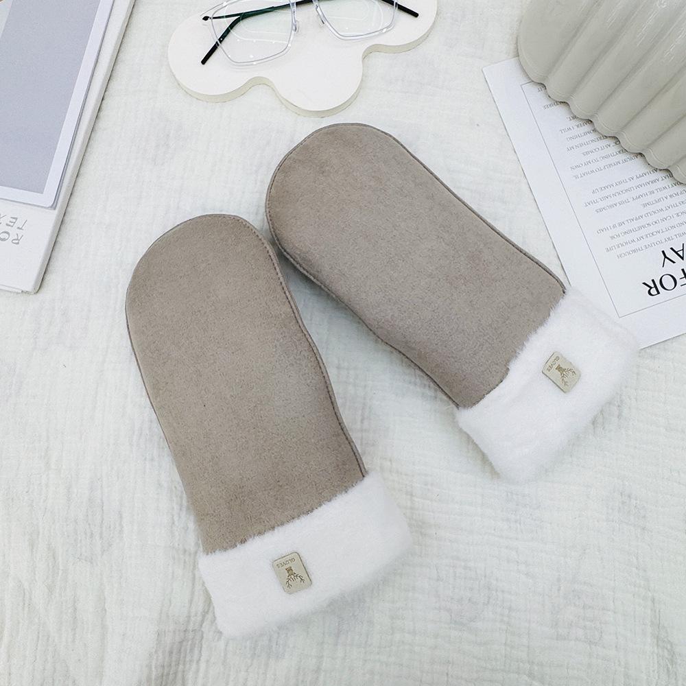 Mitaines chaudes d'automne hiver plus velours pour étudiants, cyclisme, temps froid - Gants coupe-vent