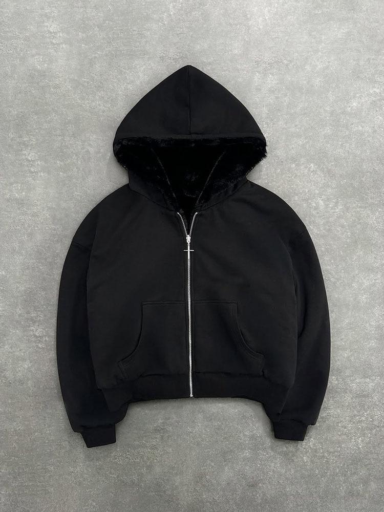 2025 Autumn/Winter Men's Reversible Leopard Print Zipper Hoodie Sweatshirt