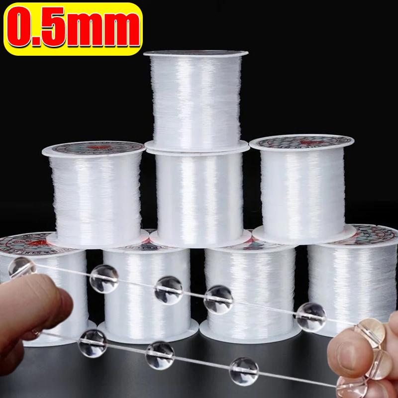 

500m Strong Elastic Crystal Beaded Thread Cord Stretchy Invisible Line for DIY Bracelet Necklace Jewelry Making Tool Accessories 100m 1pcs