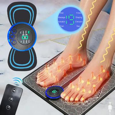 Massaggiatore Elettrico EMS per Piedi Set Massaggio Collo Sollievo Dolore Rilassamento Punti Trigger Piedi Tappetino Massaggio Stimolazione Shock Schiena Collo