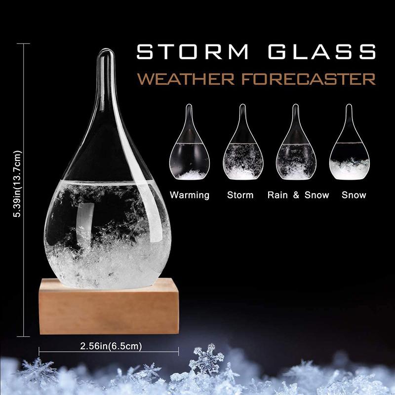 Cristal transparent sticlă furtună barometru sticle prognoza meteo elegant desktop picătură de apă stație meteo cadou decor