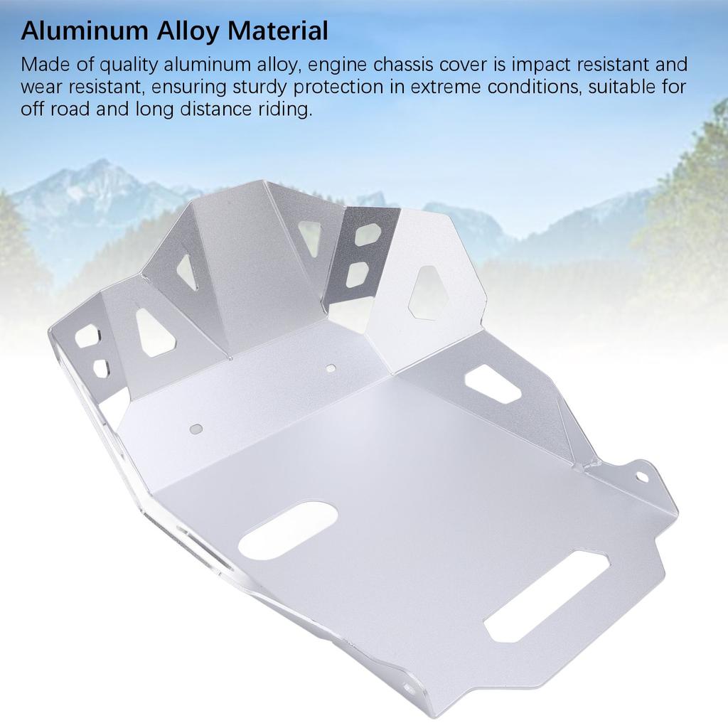 Motorcycle Engine Skid Plate Effective Protection Aluminum Alloy Engine Chassis Guard for 800DE 2023 2024 Silver