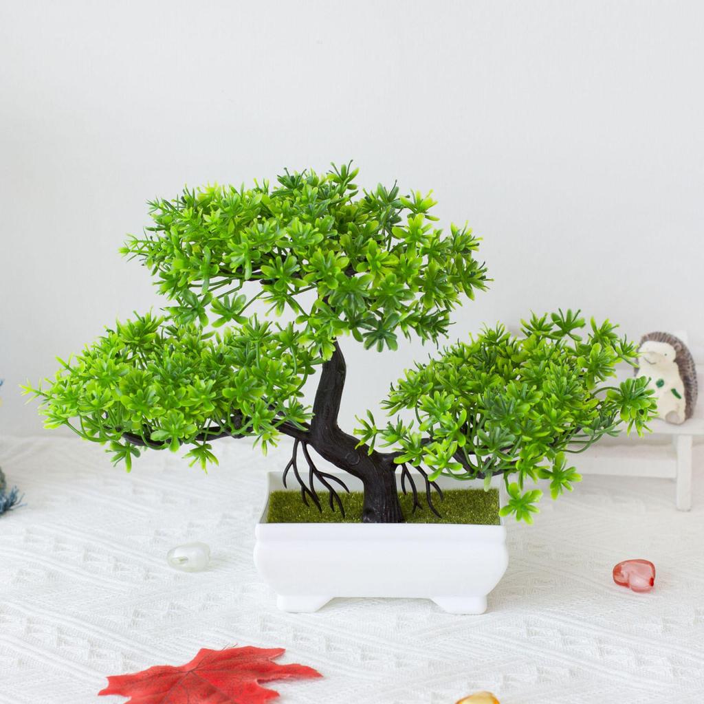 Mini Potted Grass Bonsai: Cherry Snowball Home Decor Ornament