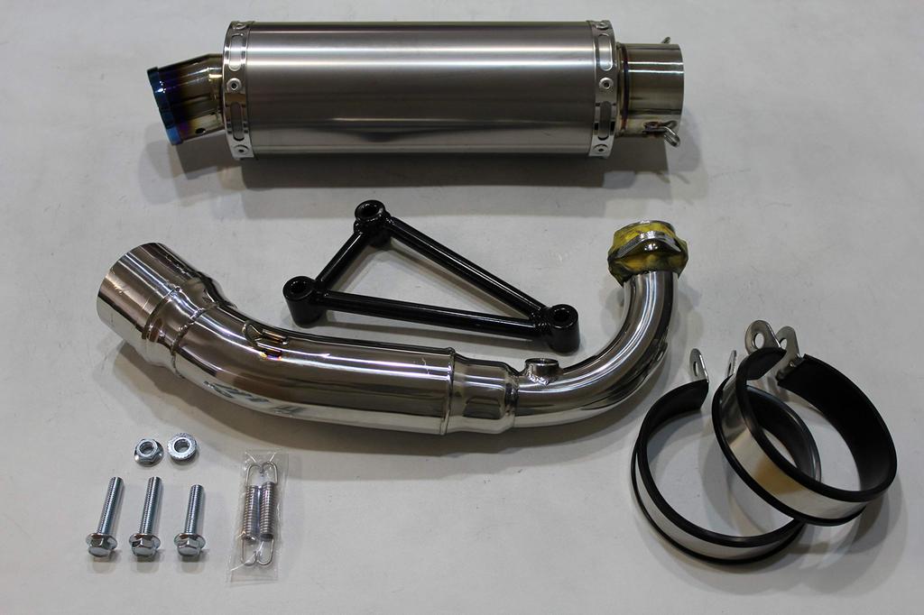 Yamaha SR Exhaust System 5th Short Titanium Solid Exhaust Sport Type Motorcycle Parts Full Exhaust Custom Parts Replacement Aftermarket Part Deep Bass
