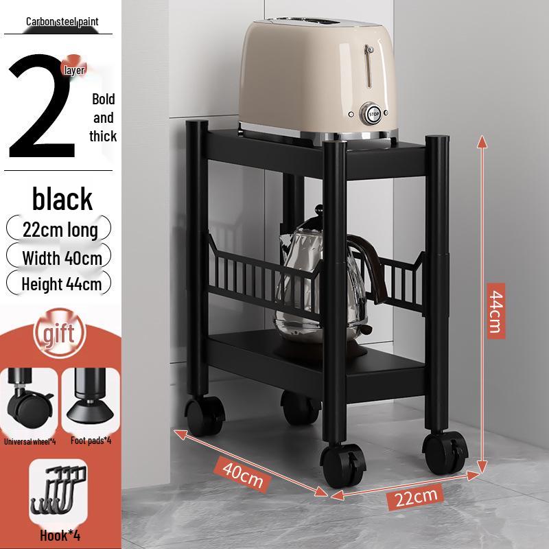 

Free Shipping Kitchen Storage Rack: Multi-layer Microwave and Cookware Shelf for Refrigerator Side Gap Organization