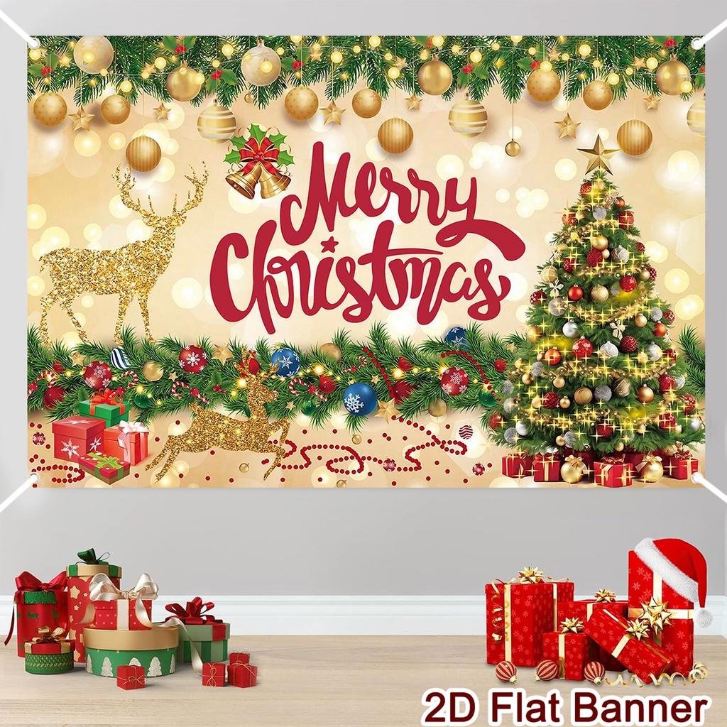 Merry Christmas Banner Backdrops Santa Claus Background Christmas Decorations 2025 for Home Navidad Natal Noel New Year 2026