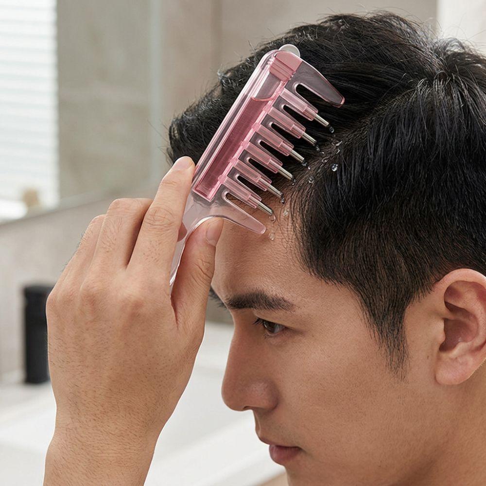 Rolling Metal Teeth Scalp Liquid Guide Comb Hair Care Comb Scalp Beard Car