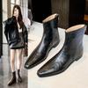 Plus Size Martin Boots, Women's Platform Soles, Taller and Slimmer, Pointed Small Leather Shoes, Women's British Single Shoes, Fashion