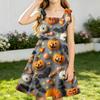 Girls Halloween Print Sleeveless Strap Dress for Party Celebrations