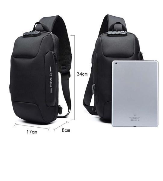Fashion Multifunction Crossbody Bag for Men Anti-theft Shoulder Messenger Bags Waterproof Short Trip Chest Bag Pack Mens Shoulder Bag