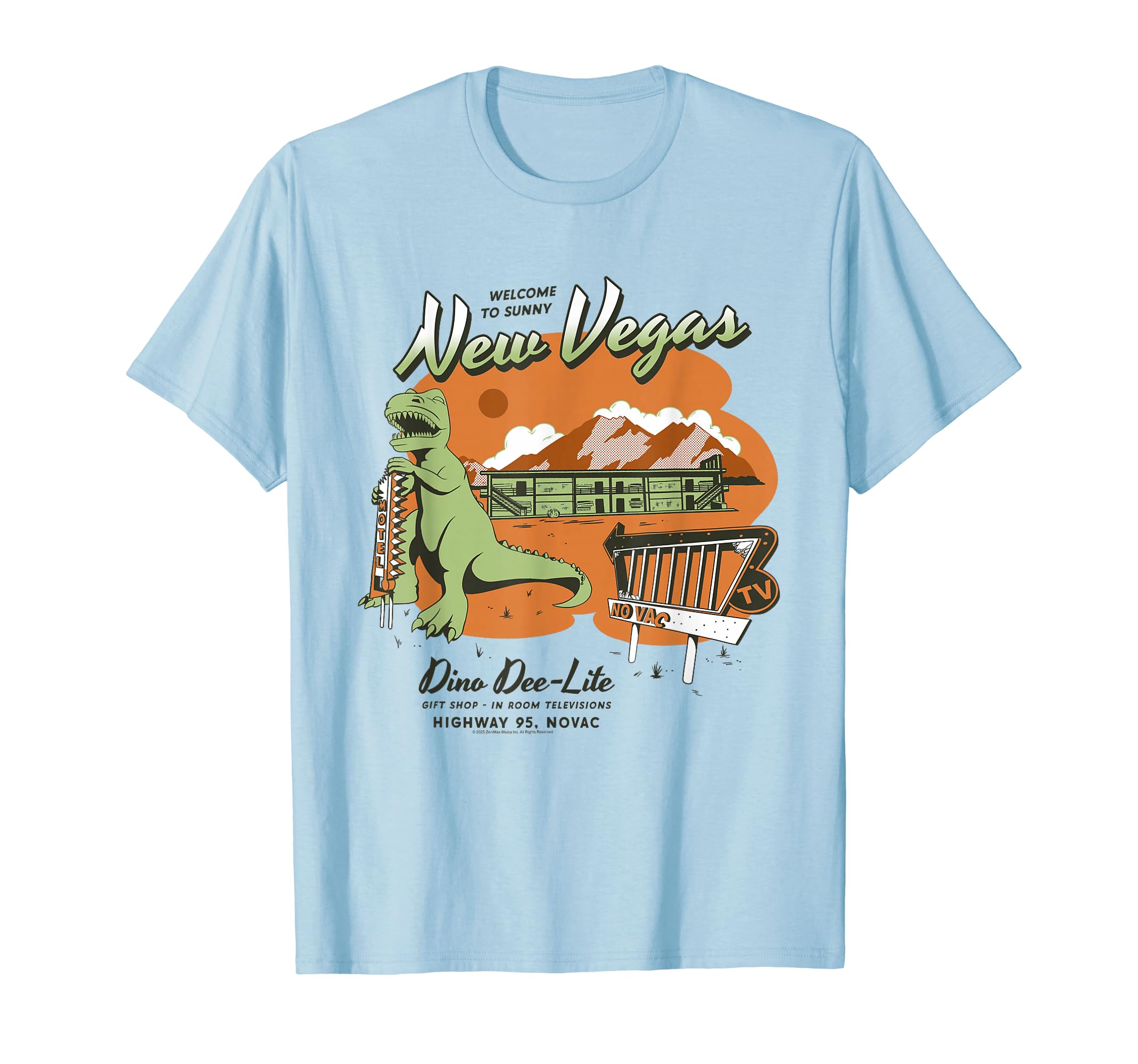 Fallout Добро пожаловать в Нью-Вегас Дино Ди-Лайт Футболка для видеоигры