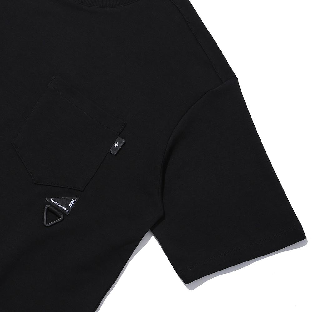 ALL ABOUT NEW Label Patch Pocket Short Sleeve T-Shirt Black Iny2Tm27Abk