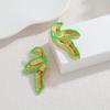 18K Gold Leaf Design Earrings for Women - Stylish Stainless Steel Fashion Accessories
