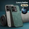 Luxury Leather Case For Redmi Note 14 13 Pro Plus Poco F6 X6 X5 14T 13T Pro Cover With Metal Plate Support Car Hold