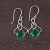 Natural Green Onyx Gemstone 925 Sterling Silver Jewelry Handmade Earrings 1.50" EE-2-17