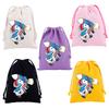 Cars Lightning McQueen Drawstring Bags Cartoon Anime Character Print Large Capacity Canvas Storage Bag Party Gift Candy Bag