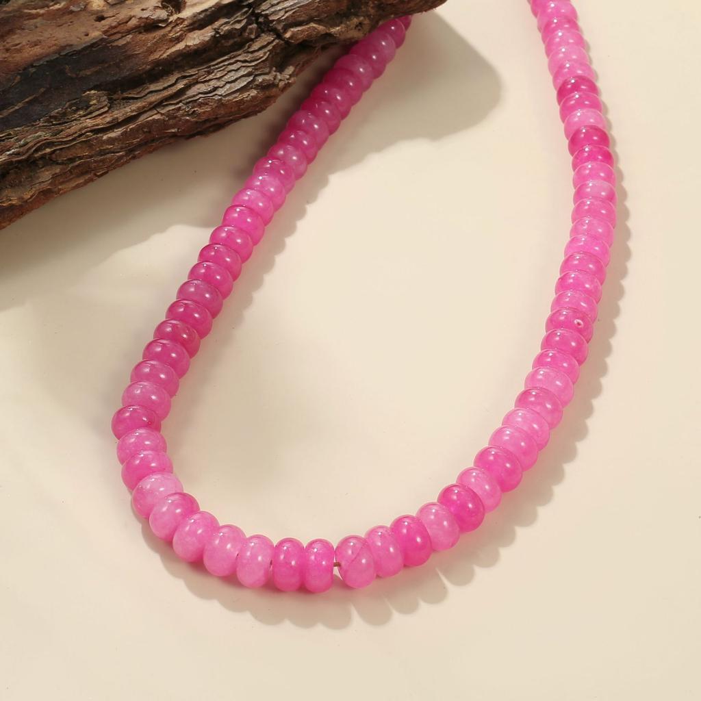 Colorful Natural Stone Beaded Choker Necklace for Women Y2K Style Cute Candy Color Beads Necklace Jewelry Vacation Party Gift