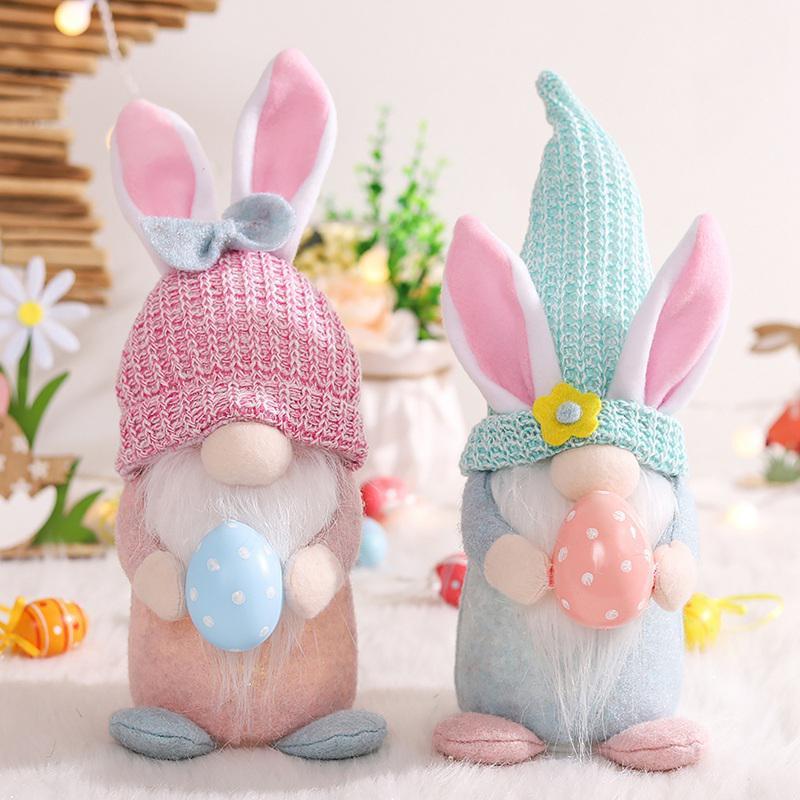1 x Osterzwerg-Dekoration, leuchtende Plüsch-Ostergeschenke, Frühlings-Tischdekoration für Zuhause
