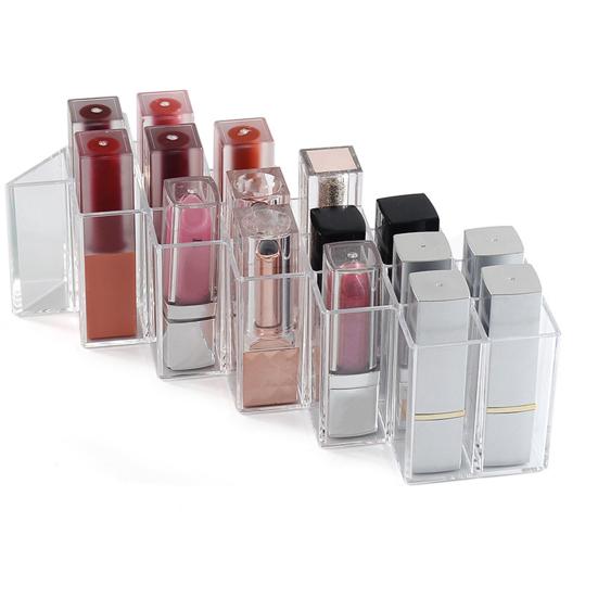 

Стеллаж для хранения помады, прозрачная большая решетка PS, антидеформированная стойка для блеска для губ для общежития