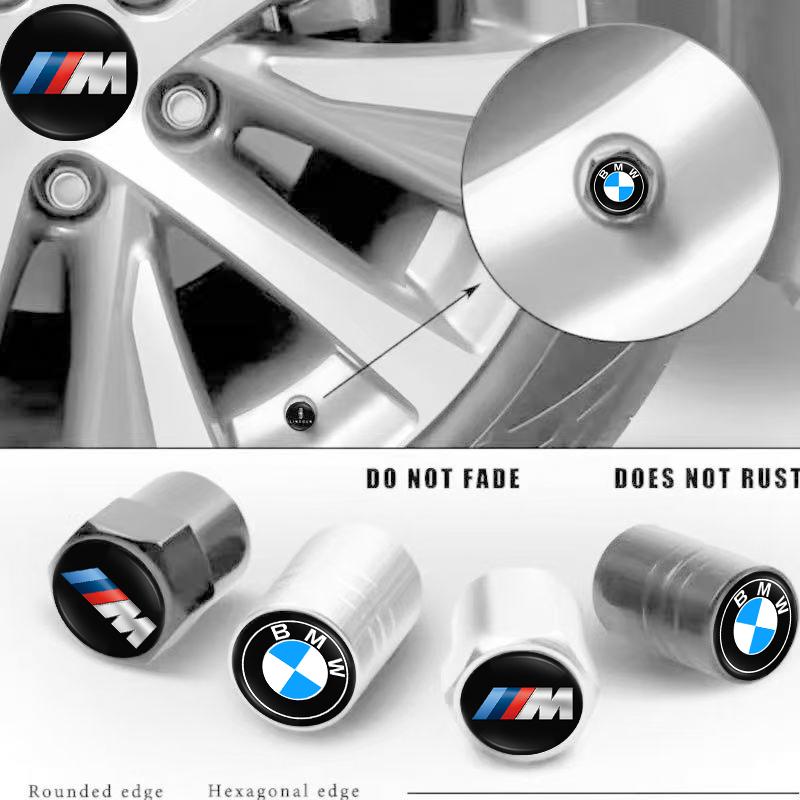 BBIZ5 4Pcs Car Wheel Tire Air Valve Caps Stem Cover with Color Brand Logo For BMW X1 X3 X5 F31 F30 F10 F11 E70 F25 F01 F02 F26 F23 F45