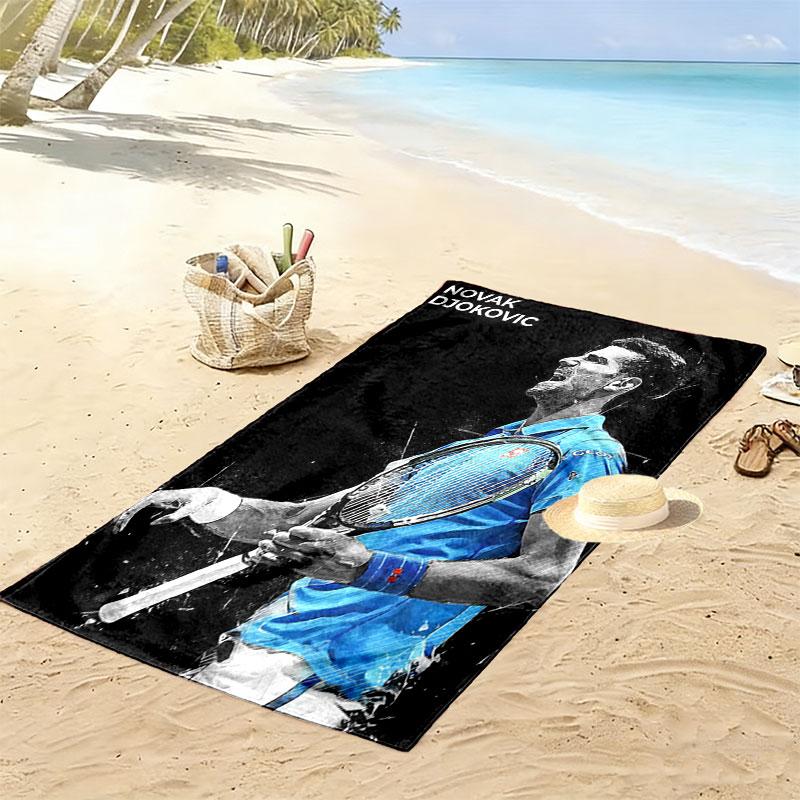 Asciugamano da Spiaggia Novak Djokovic Fighter, Asciugamano Grande Morbido ad Asciugatura Rapida per Spiaggia Campeggio Nuoto