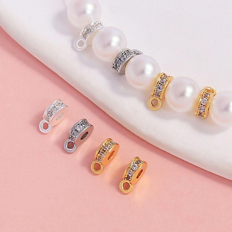 Gold-Plated Zircon Jewelry DIY Kit: Pendant, Bracelet, Necklace Jump Rings & Spacer Beads