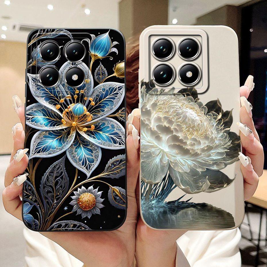 Beautiful Floral Phone Case For Xiaomi 14T Pro Soft Silicone Shockproof Cover For Xiaomi 14T 14 T Pro 5G Cases Bumpers