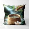 Bamboo Water Flower Pattern Decorative Cushion Covers Polyester pillowcase, sofa decorative cushion cov Headboard Pillow