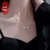 Sterling Silver Butterfly & Zirconia Tassel Necklace - Light Luxury Clavicle Chain for Women