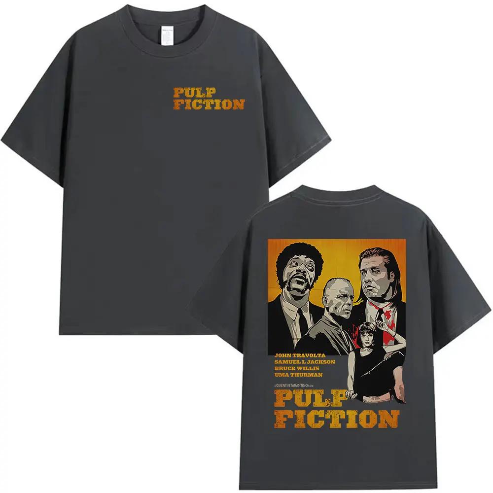 Classic Movie Pulp Fiction Graphic T Shirt Men Women Vintage Harajuku Fashion T-shirt Tops Cotton Short Sleeve Tshirt Streetwear