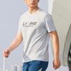 Li Ning Reflective Letter Print Quick-Dry Pullover Short Sleeve T-Shirt Men Tops Coin-Gray ATSS833-2
