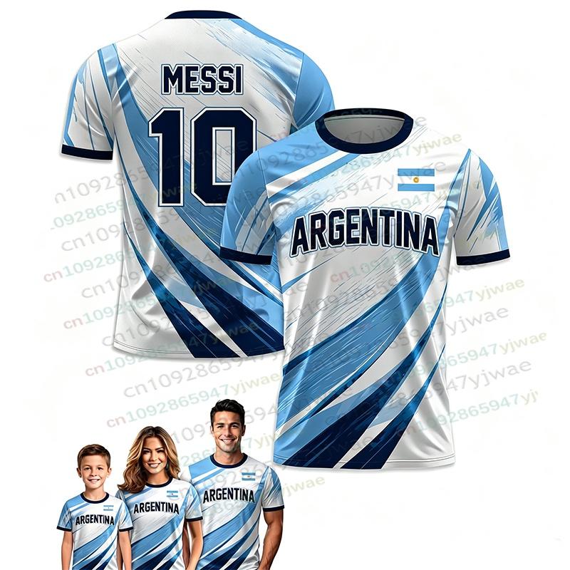 Summer Fashion GPT New Messi Graffiti Fan Sports T-shirt Daily Match Training Comfortable Parent-child Argentina Football Jersey