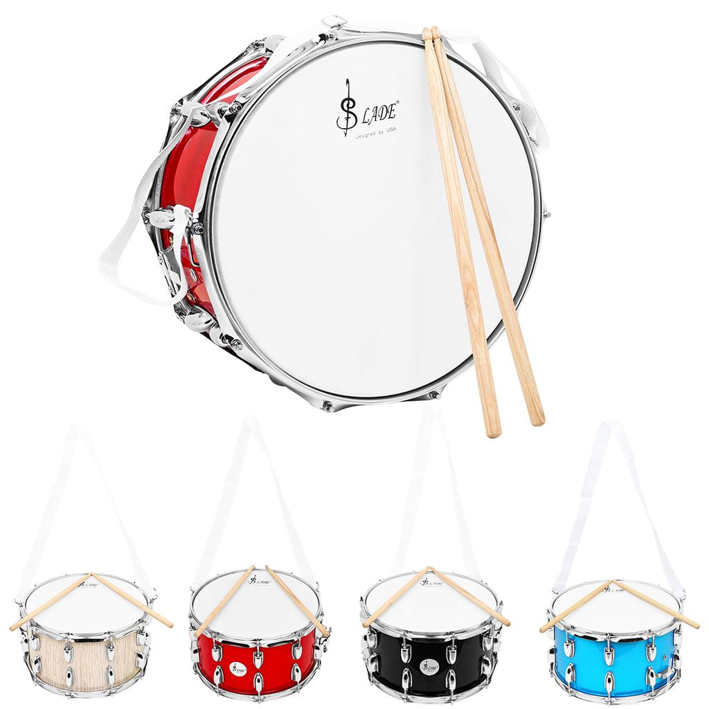 SLADE Snare Drum Set 14x8 Inch Percussion Instrument Drum Set with Drumsticks Shoulder Strap Drum Key for Students Beginner