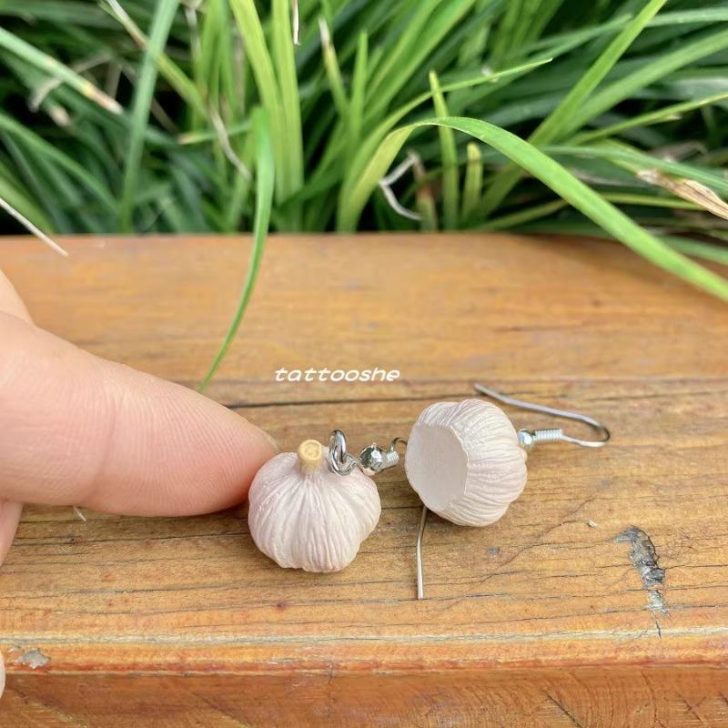 Garlic Earrings Funny Earring Garlic Hook Earring Simulate Vegetable Earrings