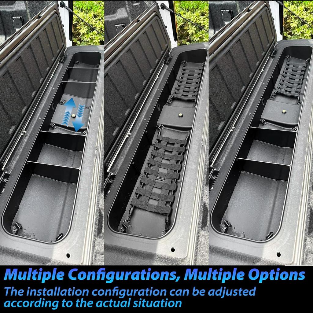 Tailgate Organizer Compatible With Chevy Colorado/GMC Canyon 2025 2024 | Tailgate Cargo Nets, Dividers, D-Rings Compatible With Chevy Colorado/GMC