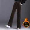 Autumn Winter Corduroy Wide Leg Pants Women Casual Trousers Loose Straight Cut Pants