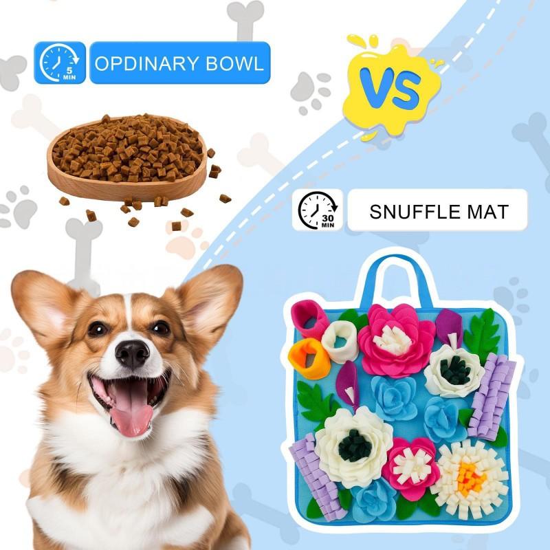 Slow Feeding Snuffle Mat Dogs Cats - Interactive Puzzle Toy Mental Stimulation Stress Relief Non-Slip Design